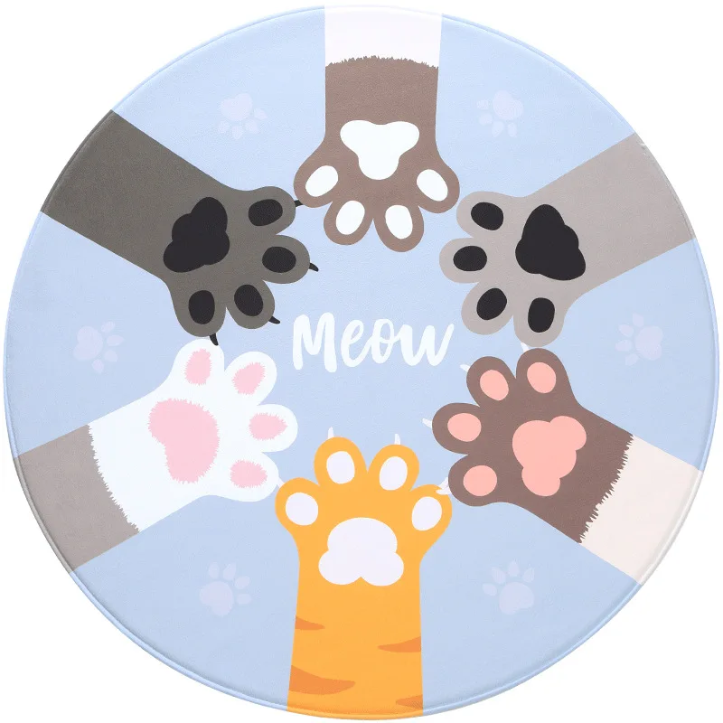 
Cartoon Round Carpet Faux Cashmere Children Carpet 