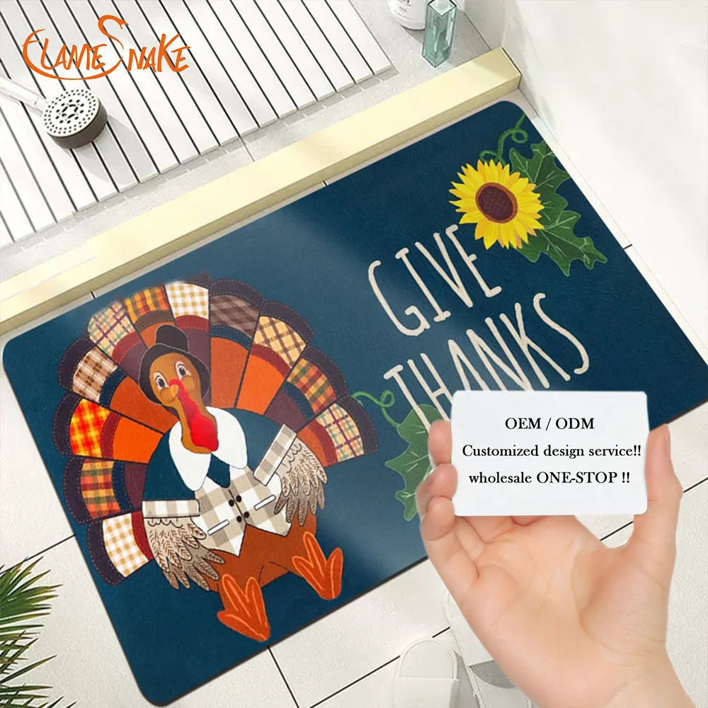 Customized Printing Outside Door Mats Christmas Decoration Door Mat For Home Entrance