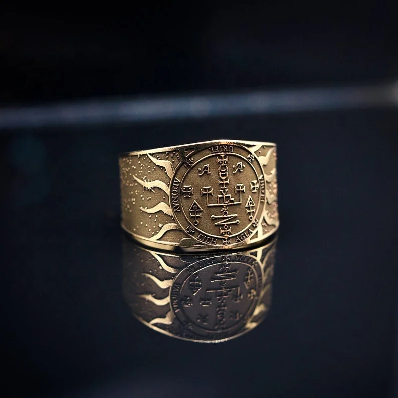 925 sterling silver Archangel URIEL Spirit of Prophesy Seal of Solomon kabbalah amulet adjustable ring kabbalah talisman angel