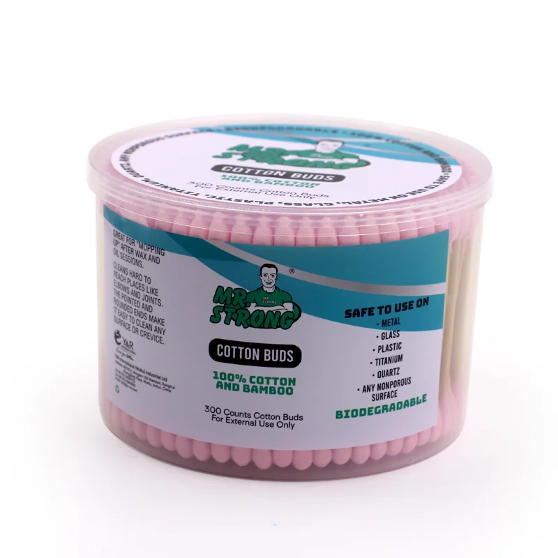 100% Cotton Swabs Double Round Head Pointed Nature And Biodegradable Make up Sticks OEM