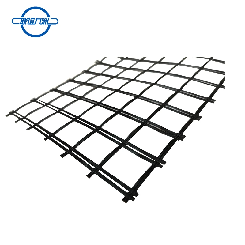 Basalt mesh fiberglass asphalt paved pvc coated geogrid fiber 120/120