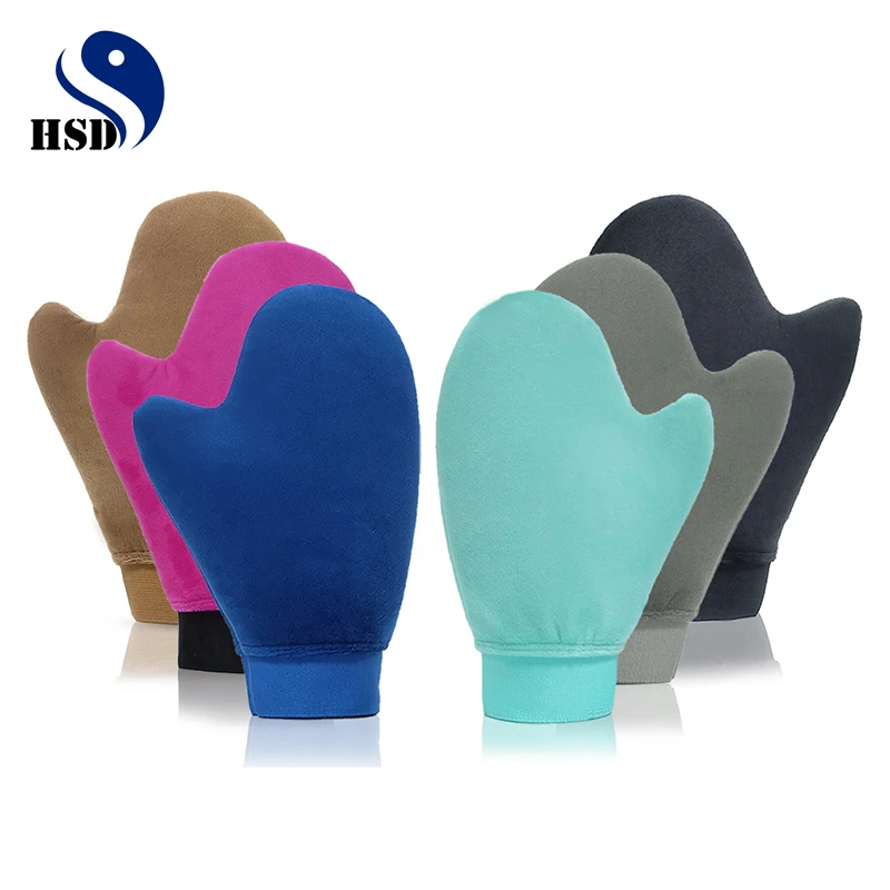 Factory Soft Velvet Tan Mitt With Thumb Applicator Kit Self Tanning Mitt Logo