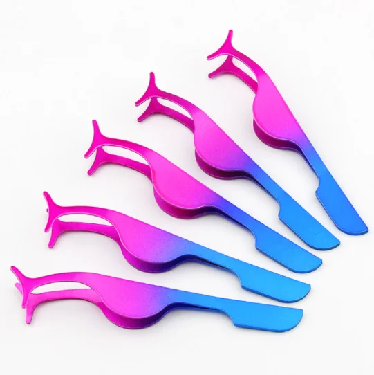 
Custom Logo Rose Gold mink Eyelash Volume Lashes Tweezers Extension Applicator full strip Eyelash Tweezers 