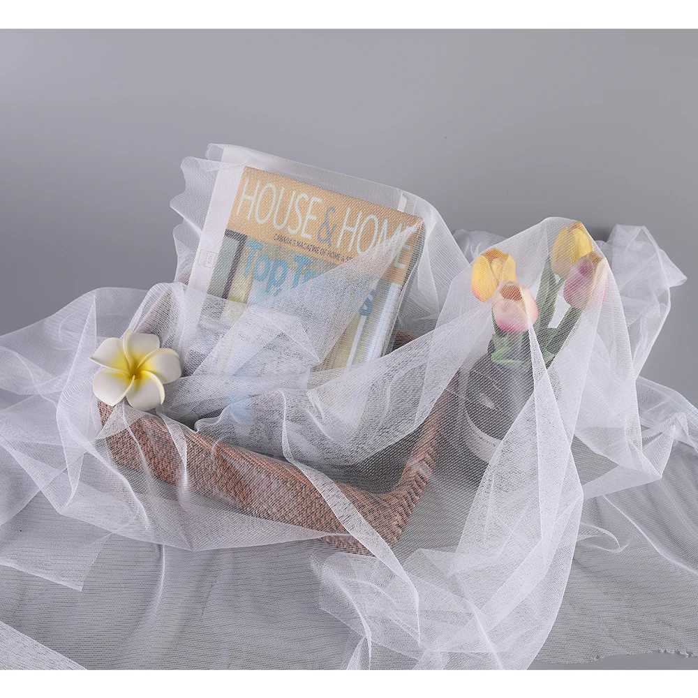 Transparent Plain Mesh Material Good Elasticity Mosquito Netting Garden Protect Insect Bird Barrier Net Mesh Fabric