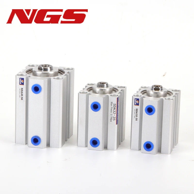 Air Pneumatic Cylinder SDA Series Compact Airtac Type 12/16/20/25/32/40/50/63/80mm Bore to 5-100mm Stroke Accept Custom