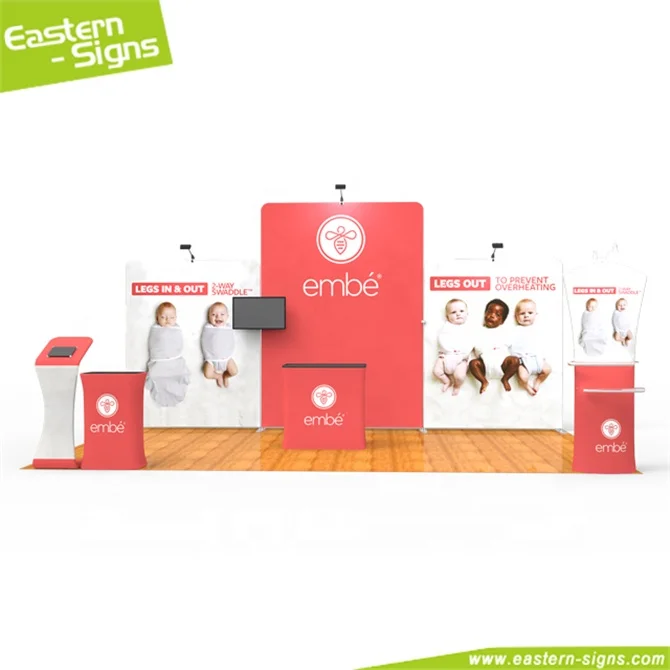 Modular portable aluminum fabric advertising 10*20ft  exhibition booth display for fair