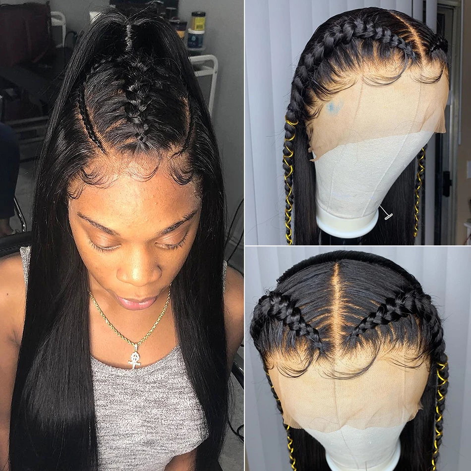 Wholesale 10A Natural Swiss Pre Plucked Full Lace Wig With Baby Hair Raw Indian Virgin Cuticle Aligned Human Hair Lace Front Wig