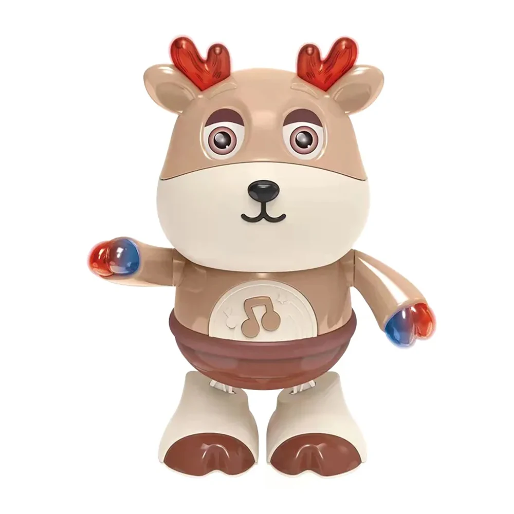 Plastic battery operated lighting musical dancing astronaut animal toys for kids