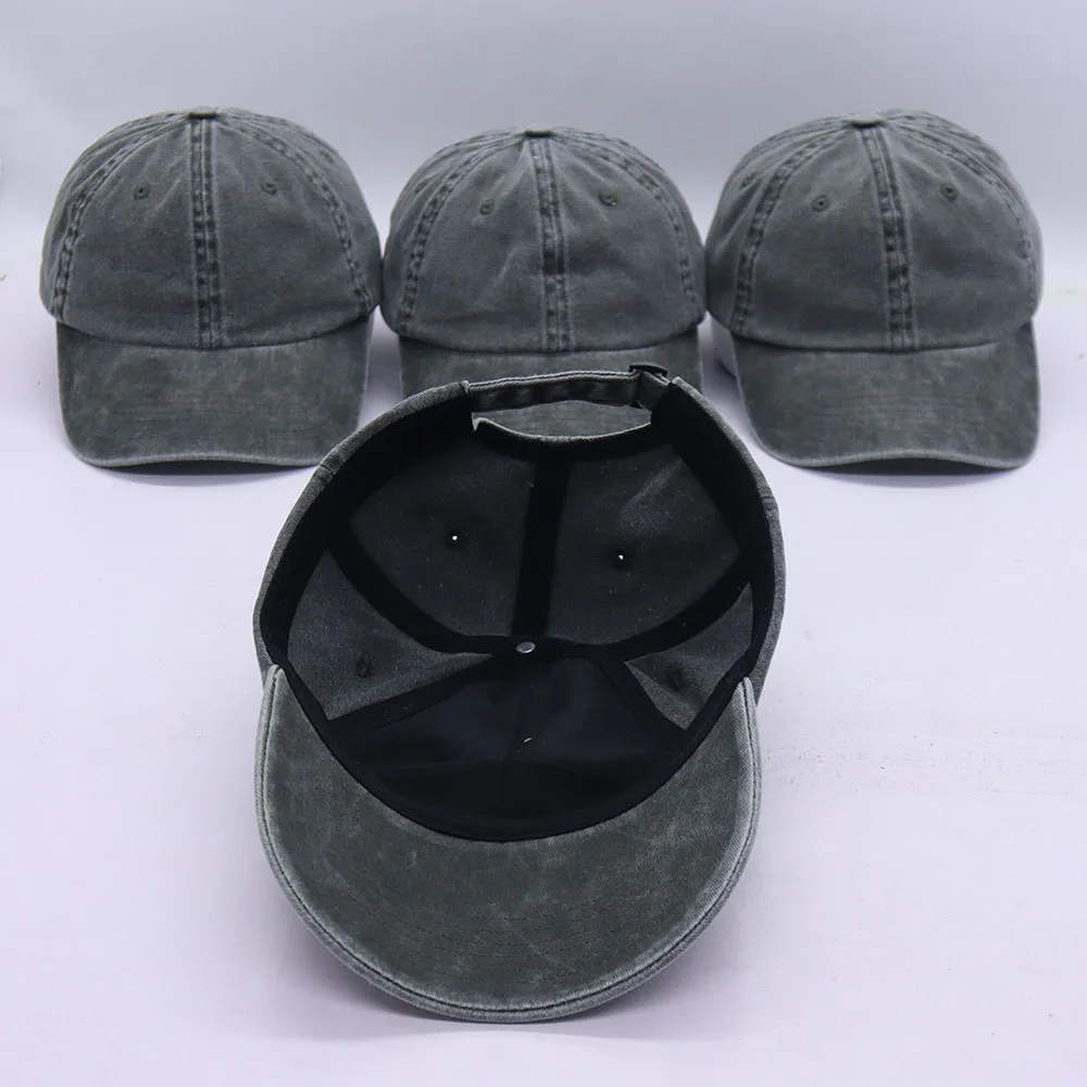 Solid Color Distressed Washed Sports Baseball Caps Wholesale Custom Logo Vintage Cotton Unstructured Dad Hats