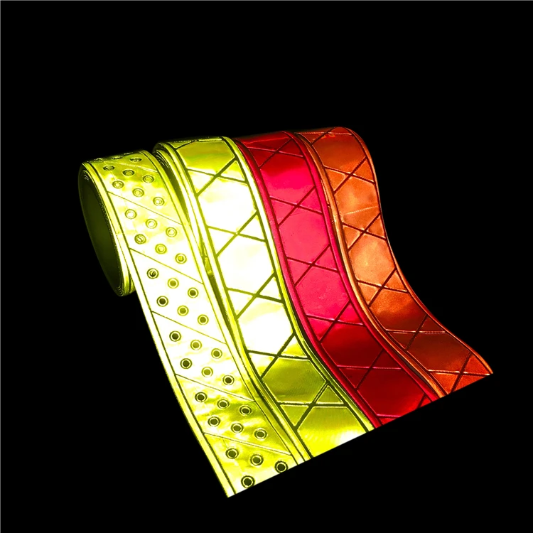 Lianxing EN20471 high light visibility pvc crystal lattice reflective tape reflector strip for traffic safety workwear uniform