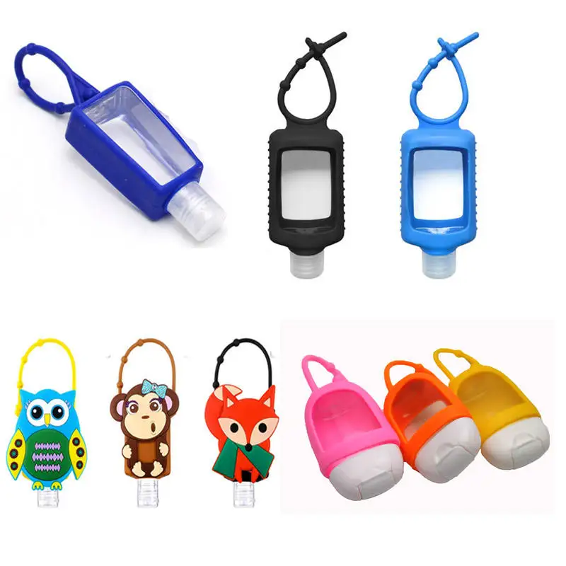 3D Cartoon Animal Portable Antibacterial Silicone Hand Sanitizer Bottle Holder
