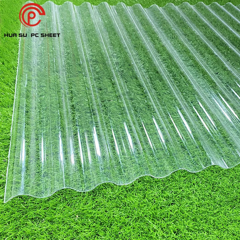 Поликарбонатный прозрачный гофрированный полупрозрачный пластиковый кровельный лист для кровельного покрытия