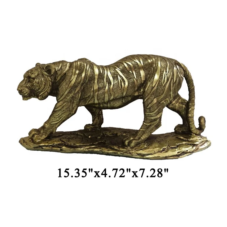 Home Sculpture Creative Furnishing Articles Northern Europe Animal Leopard Tiger Horse Lion Classical  Crafts Electroplating Fur