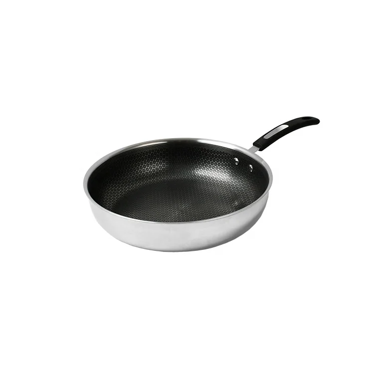 Горячая распродажа 3-слойная нержавеющая сталь сотовая Антипригарная посуда 24-28 см антипригарная сковорода для приготовления