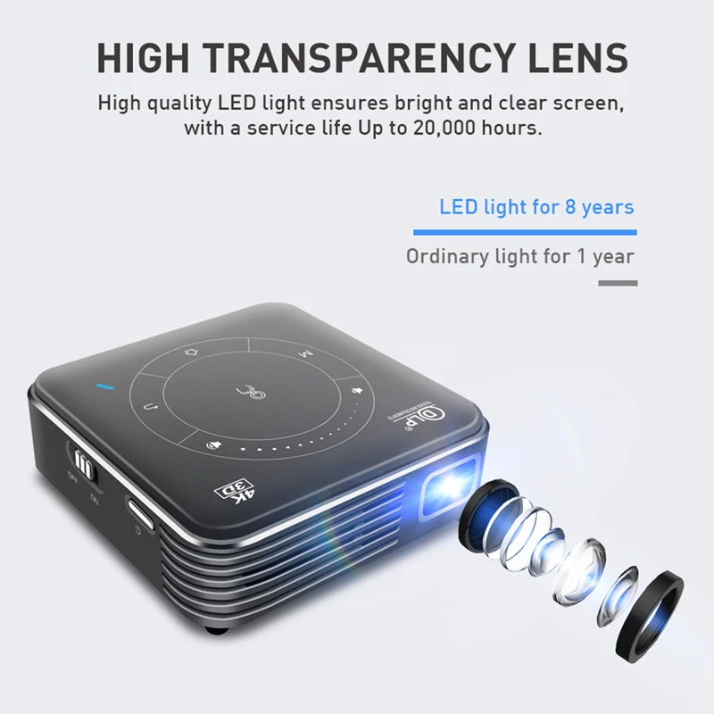 Hot selling Cheap Dlp Mini Portable Outdoor Projector Light For Screen 2.4g Wireless Control 3D mini projectors