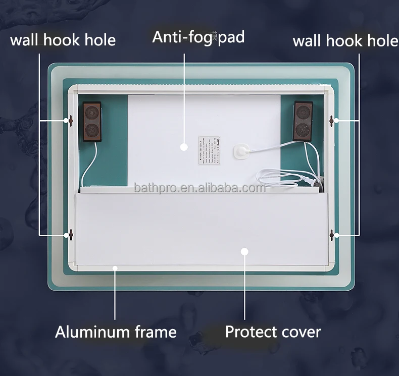 Алюминиевая рама IP44 настенное 3d светодиодное освещение для ванной комнаты