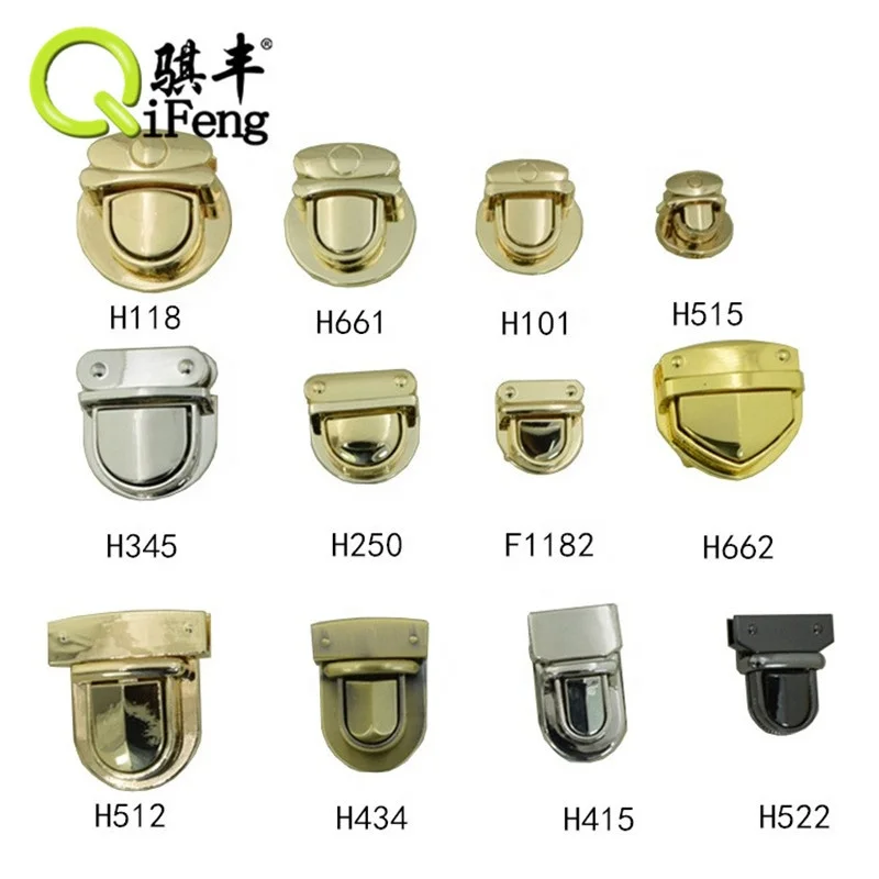 fashion handbag hardware metal bag lock in bag parts and accessory Press Lock Accessories Alloy Handbag Push Lock for bag