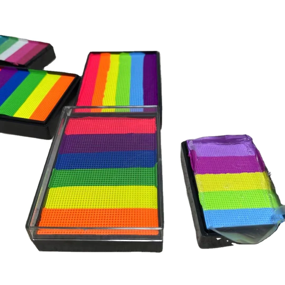 Professional safe facepaint Water Based UV rainbow split cake Face Paint body painting
