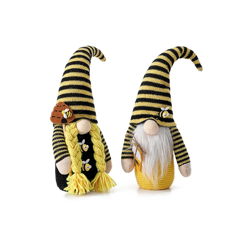 Wholesale Gnome Plush Doll Bee Festival Faceless Doll Cute LongSJlegged Dolls Striped Forest Old Man Creative Accessories