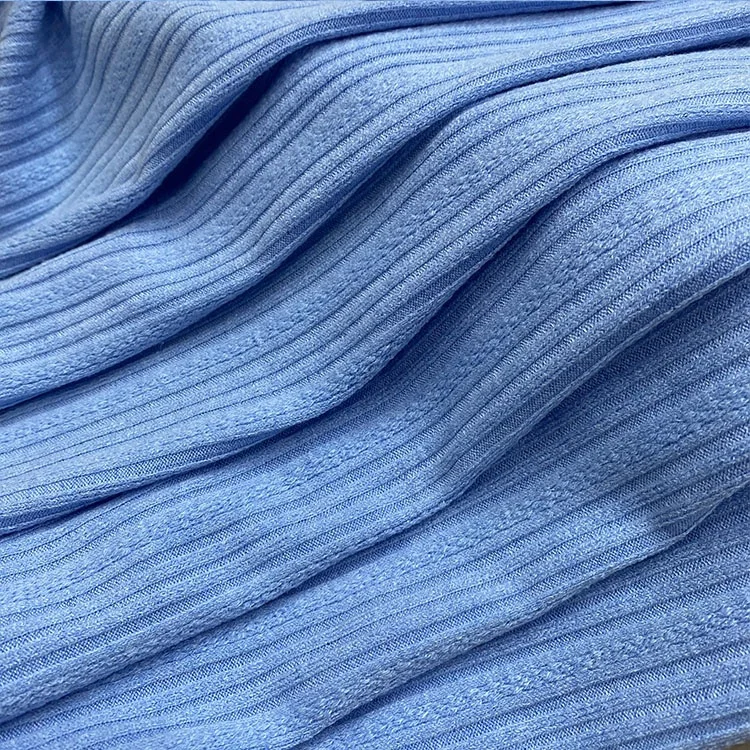 Best Stretch Rayon Comfortable Hand-feel Fabric 280gsm 34%rayon 63%polyester 3%spandex rib knitted fabric For Garments