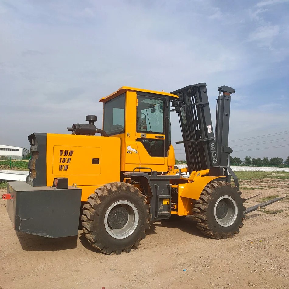 Low price, good quality, heavy forklift for rough terrain, diesel forklift for handling lifting equipment