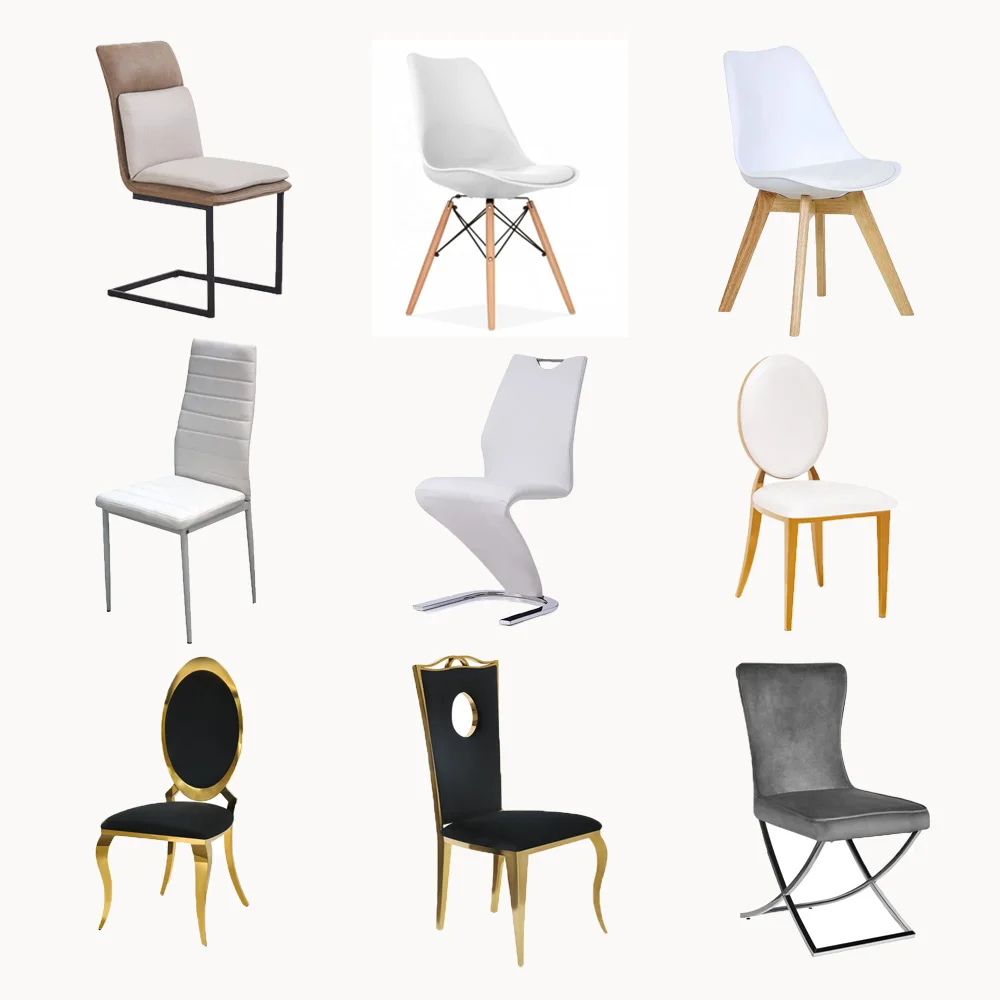 Manufacturer gold nordic velvet round dining  set 6 chairs rattan modern luxury leather dining room chair