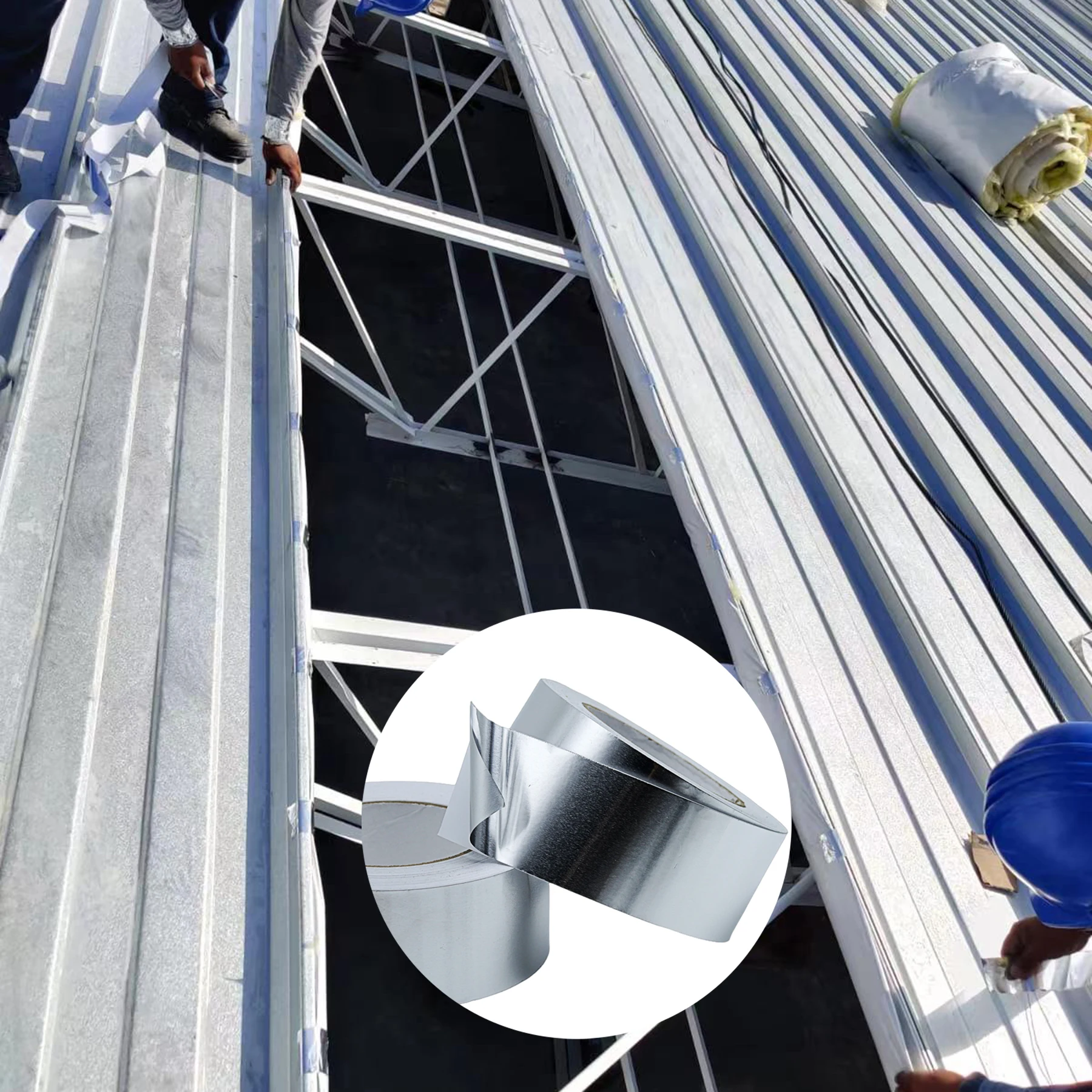 Pure Aluminum Duct Tape Hot Melt  2inch*55Yards  50mm*50m  for Sealing Repairs and Patching HVAC Air Duct System