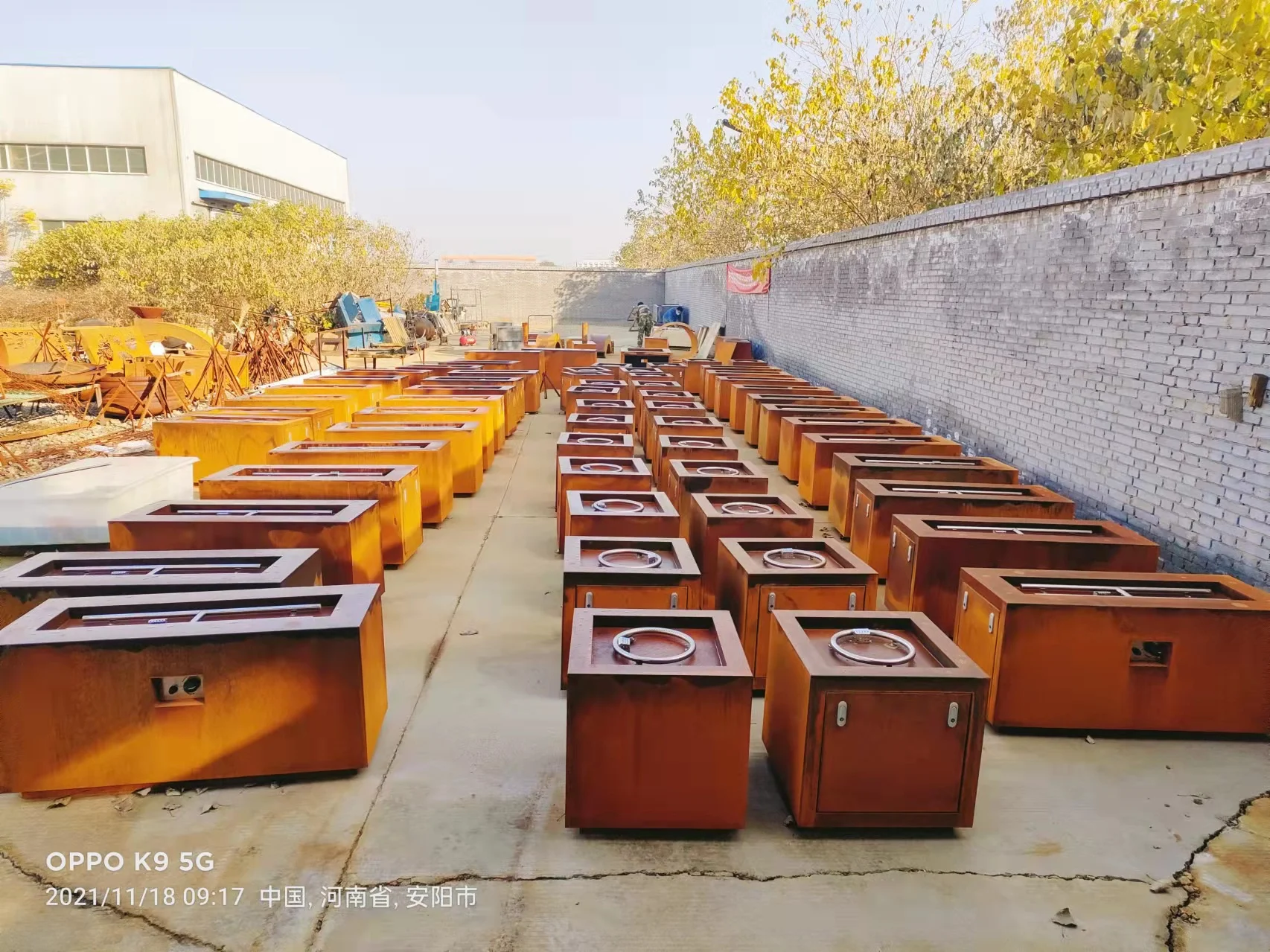 Hot sales corten gas tank outdoor gas fire pit garden gas fire pit outdoor