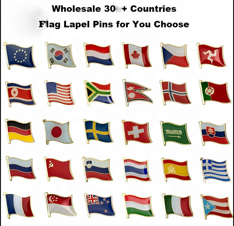 Wholesale Metal Crafts Custom Souvenirs Enamel Pin Badge Magnet Country Israel Flag Push Soft Hard Enamel Pins