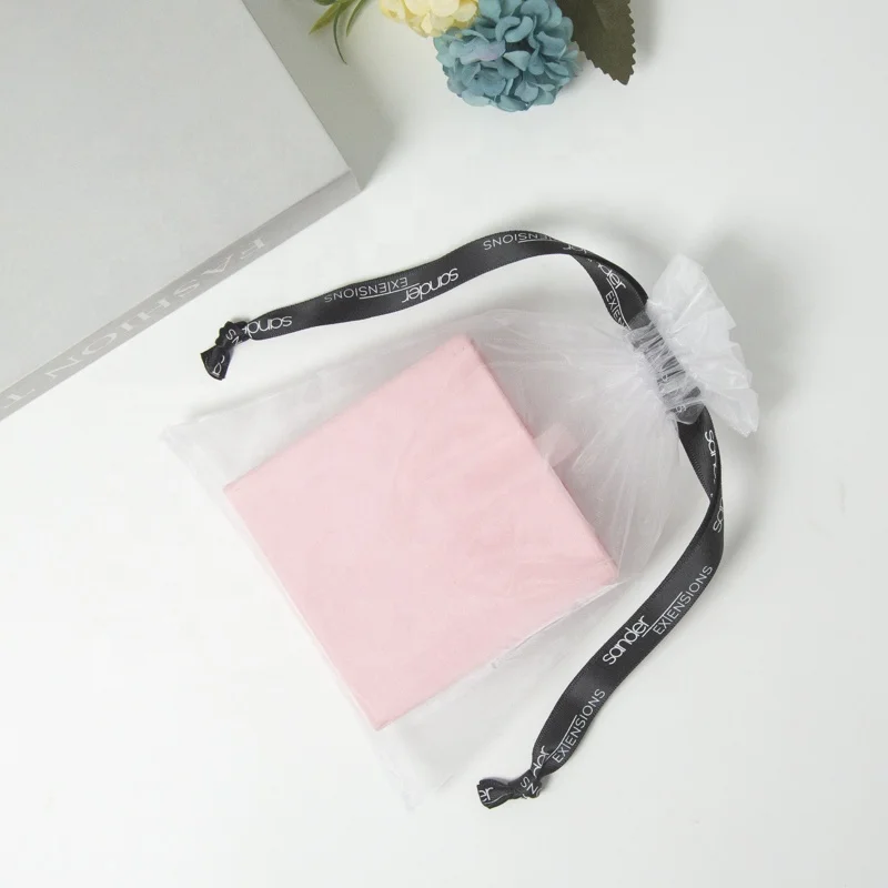 Custom Logo Drawstring Gift Packaging Pouch Mesh Packaging Organza Bag
