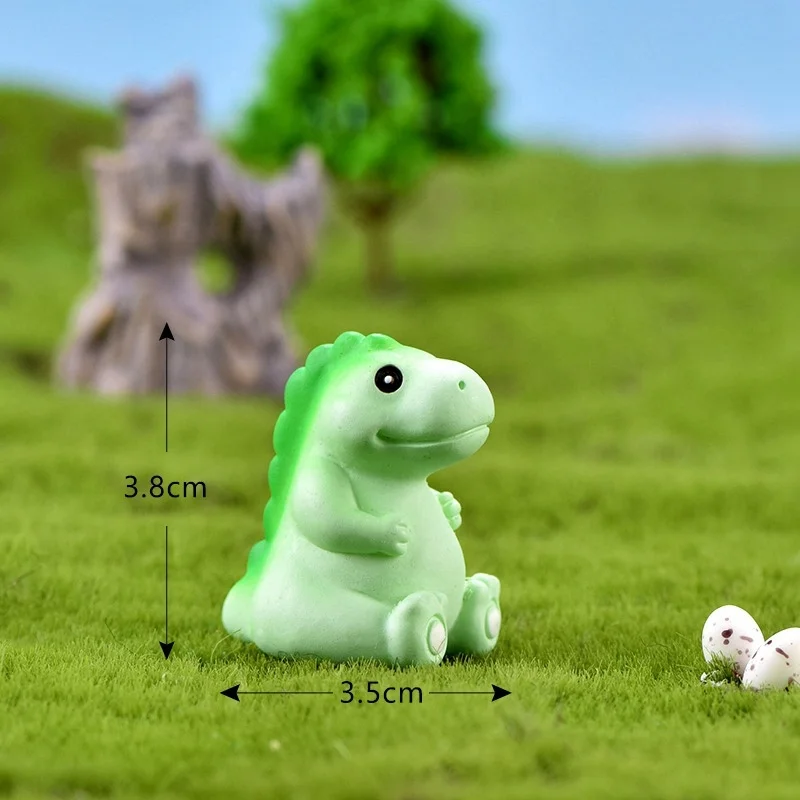 Mini Animal Toy Cartoon Dino Model Cake Topper Decor Micro Landscape Figure Resin Dinosaur