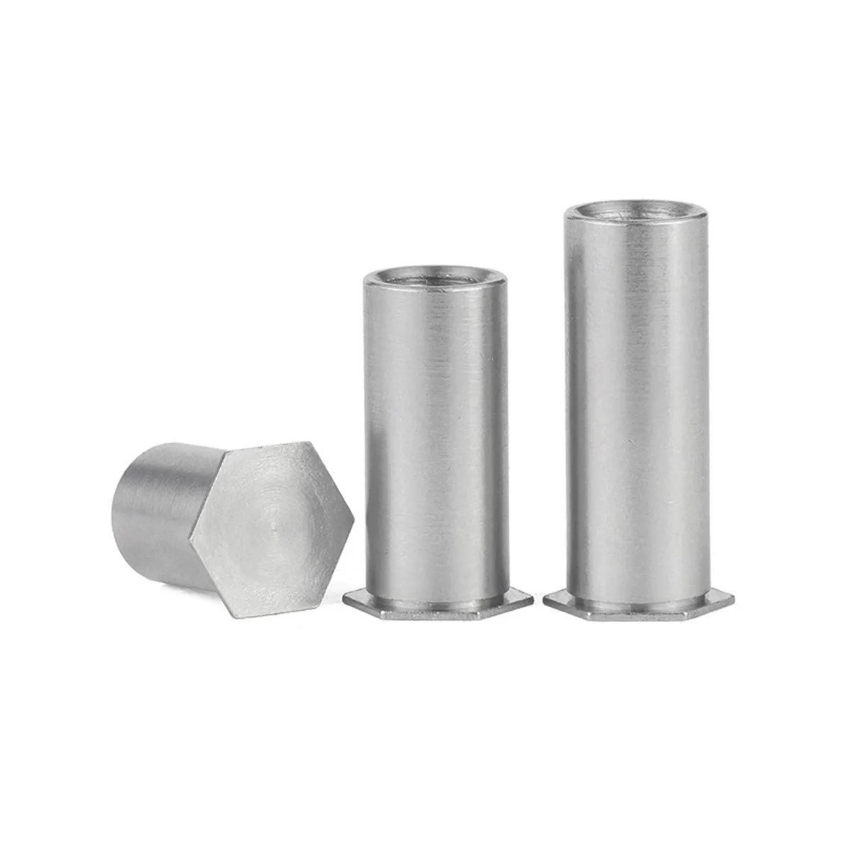 BSOS M4-12 Polished Stainless Steel Zinc-Plated Standoff Nuts Custom Threaded Hole Self-Clinching Metric Rivet Nut Hex Nut