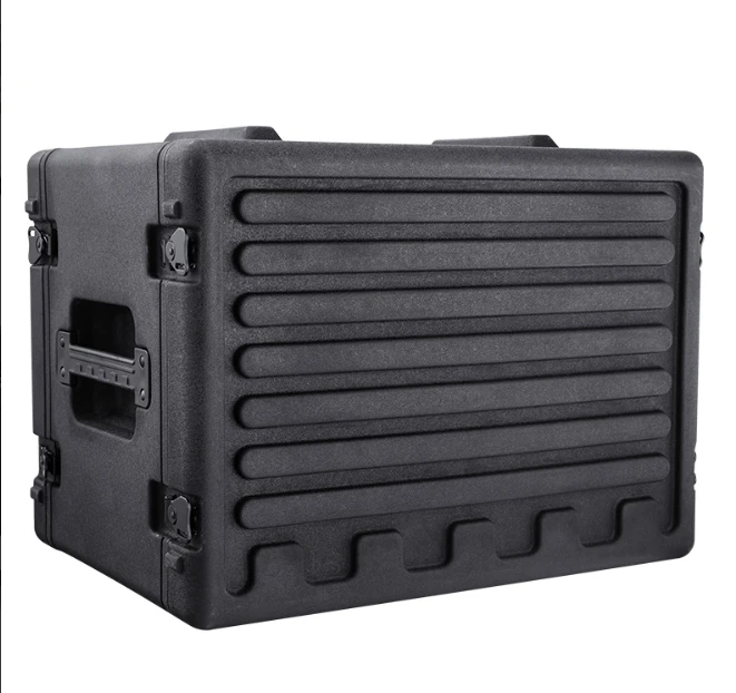 Manufacturer 4U 6U 8U Audio PE plastic Road Rack Case with Heavy-Duty Tour Cable Trunk Flight Case Aluminium