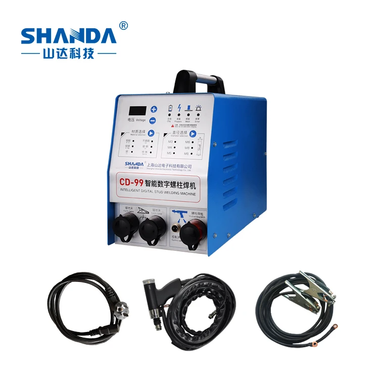 M10 Welding bolt into steel plate Stud welding machine capacitor discharge stud welder micro stud weld