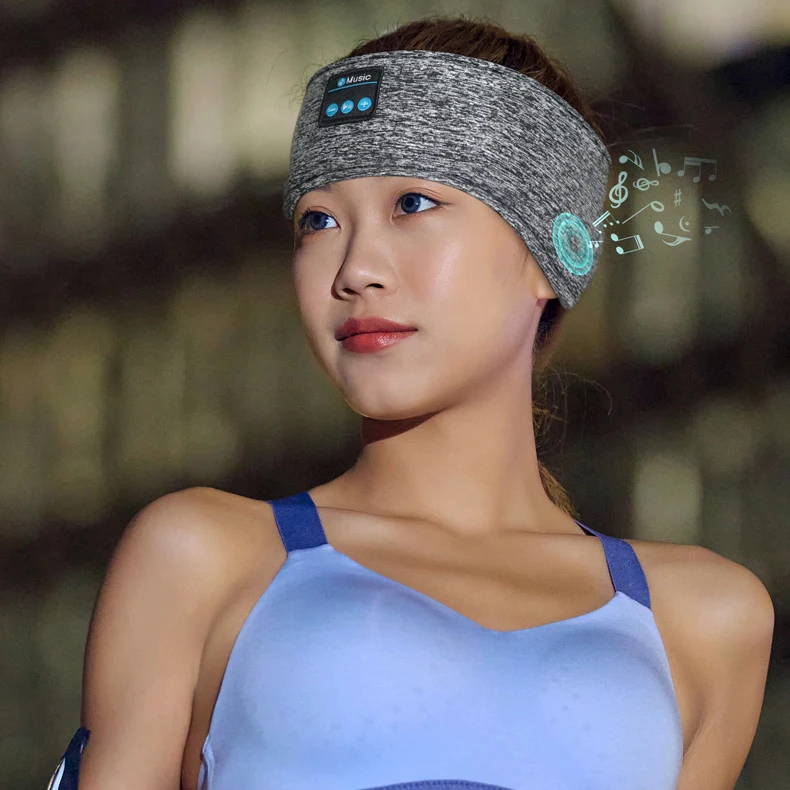 New design Sleep Head phone Headband Yoga Running Headband Blue tooth Music Sports headband wireless sleep headphones eye mask