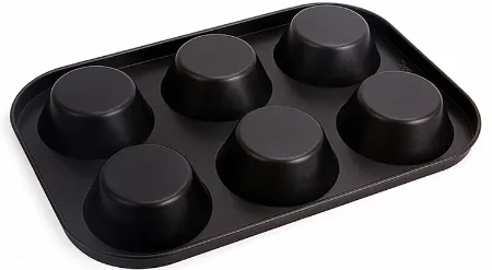 6 cavity best price hot selling high quality round muffin cup cake tray cupcake baking mold for muffins