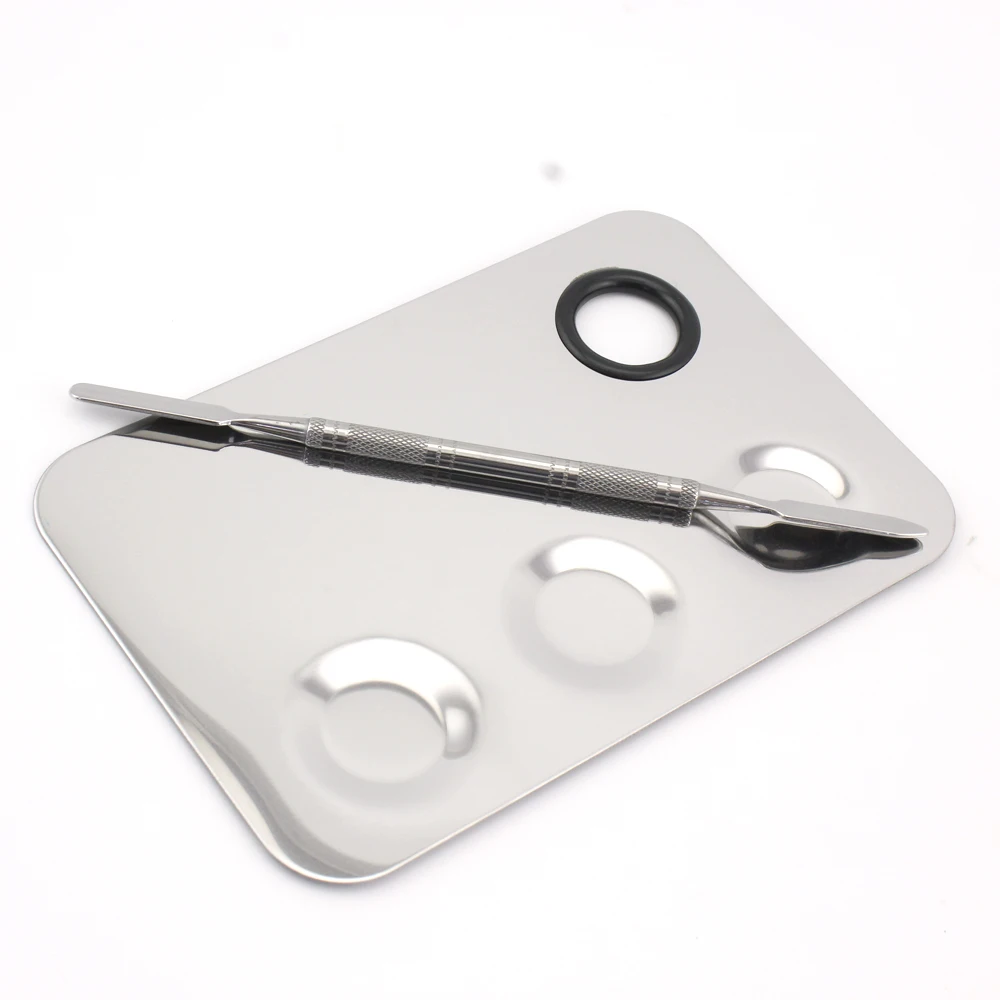 Оптовая продажа Пустая палитра теней для век из нержавеющей стали смешивания косметики с