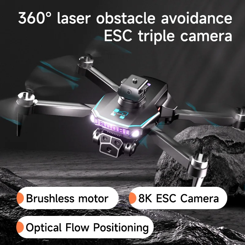H18 brushless motor 4 sides obstacle avoidance 360 degree flip 50x zoom mv filter video drone dual camera 480p mini pocket drone