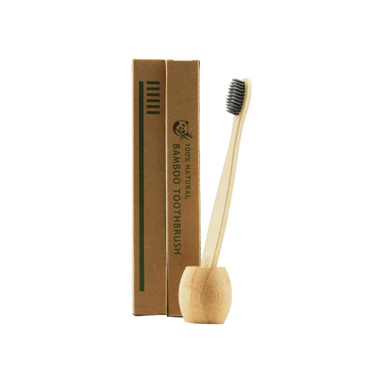 4 pcs eco friendly manufacturers usa exported bamboozled charcoal bamboo toothbrush with natural bristles