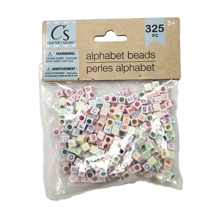 Wholesale High quality DIY Bracelets Square Plastic Beads Alphabet for Bracelet Making