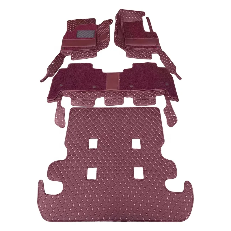 Factory direct sale customized Double-layer 7D leather car floor mats  for Lexus LX570 LX600