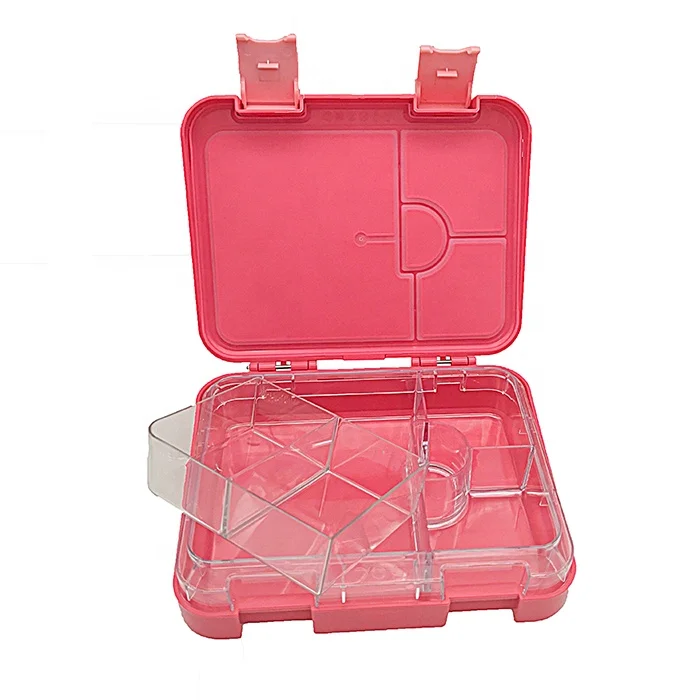 Popular 4 6 Compartment School Lonchera Bpa Free Tritan Bento Box Leakproof Plastic Students Lunch Box Child for Travel Picnic