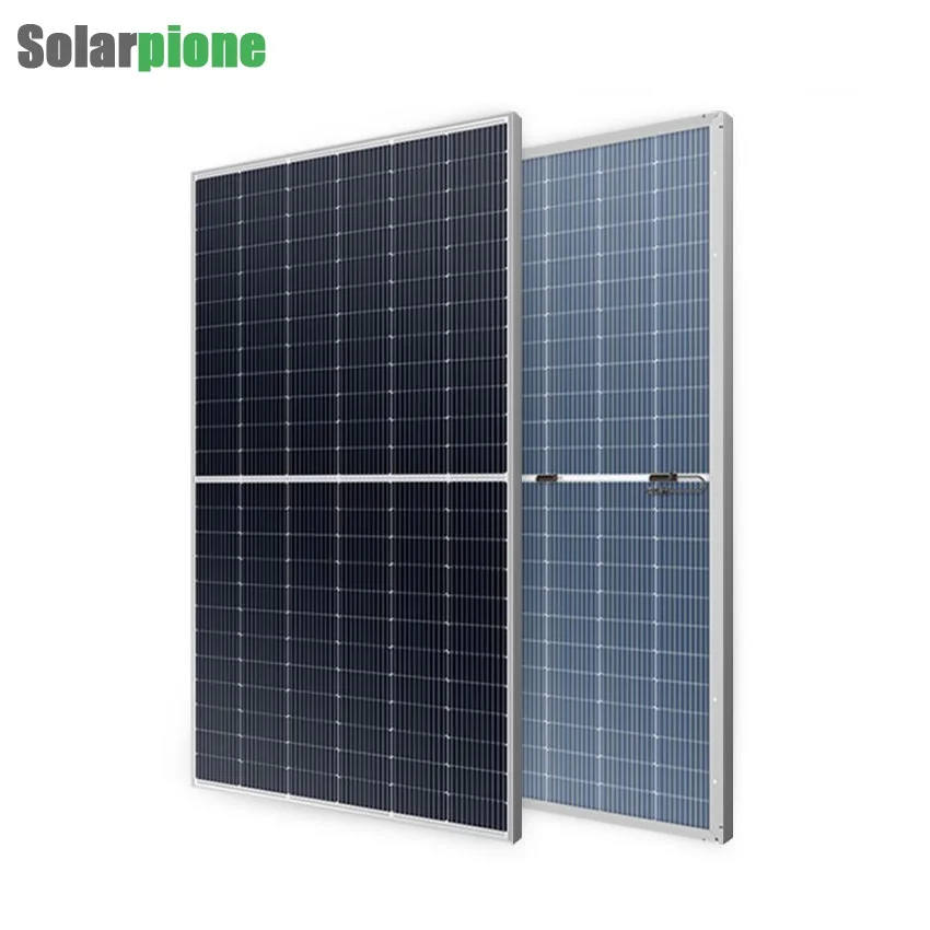 Power Banks Power Station Bifacial Solar Panel 365w 370w 375w 380w 120 Half cells 9BB 166mm Low price in production line