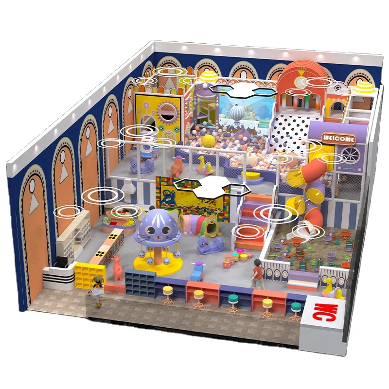 Business Custom Kids Naughty Castle Soft Play Set Amusement Park Play Center Children Game Playhouse Plastic Indoor Playground
