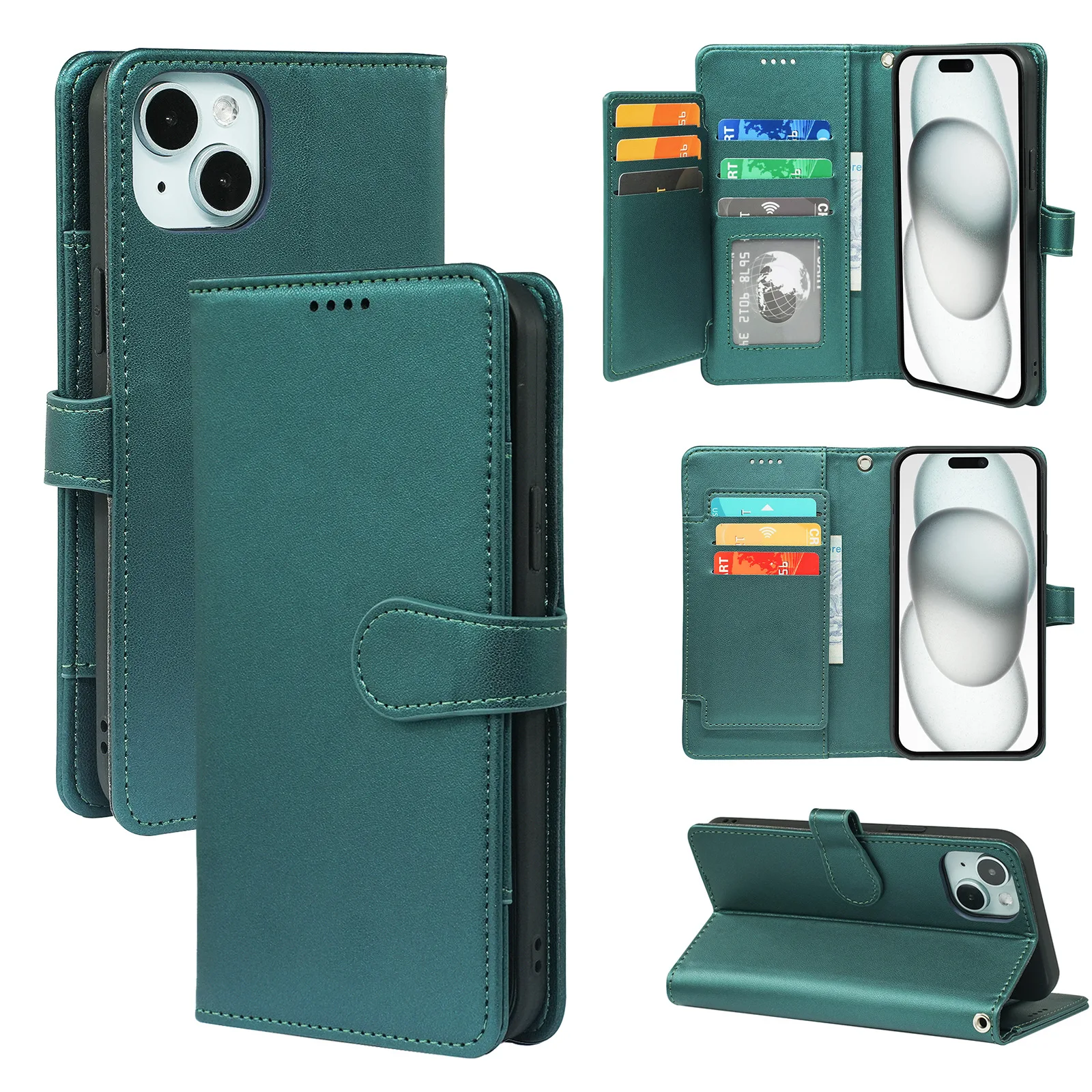 Premium PU Leather Magnetic Mobile Phone Flip Cover Bag With Multi Card Slot Wallet Phone Case for Samsung 24 Ultra Plus