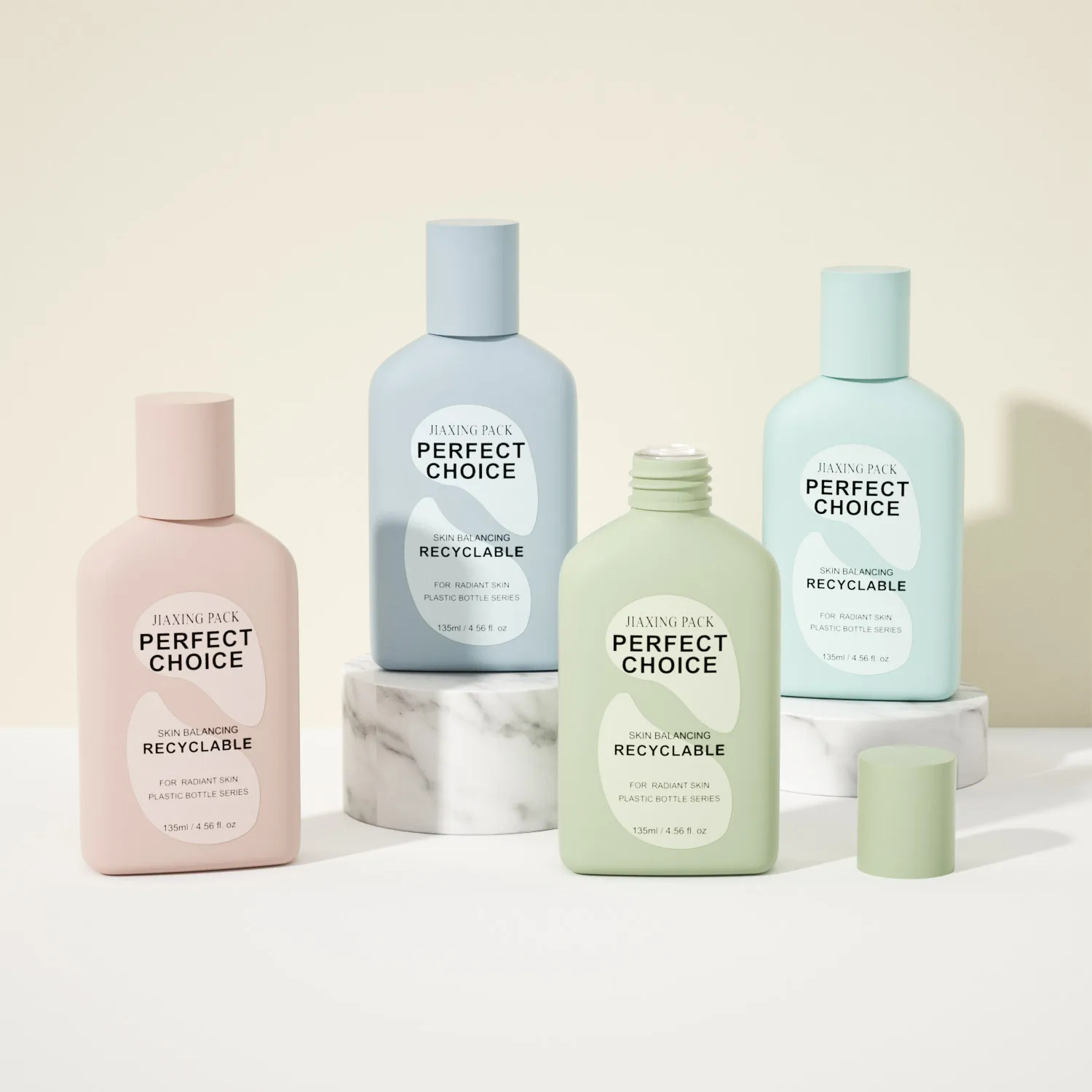 Wholesale custom empty luxury skincare packaging unique PET plastic cosmetic face toner bottle with screw lid