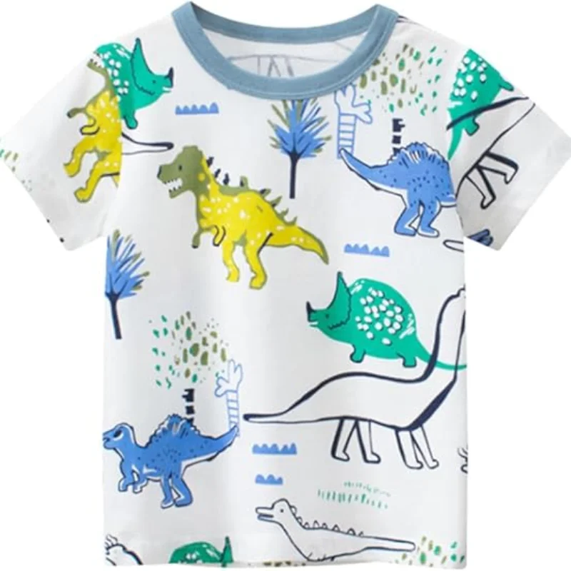 Toddler Boy Knitted Cotton Tee Shirt Custom Applique Boutique Clothes Summer Kids Boy Clothing Shirt in low price direct factory