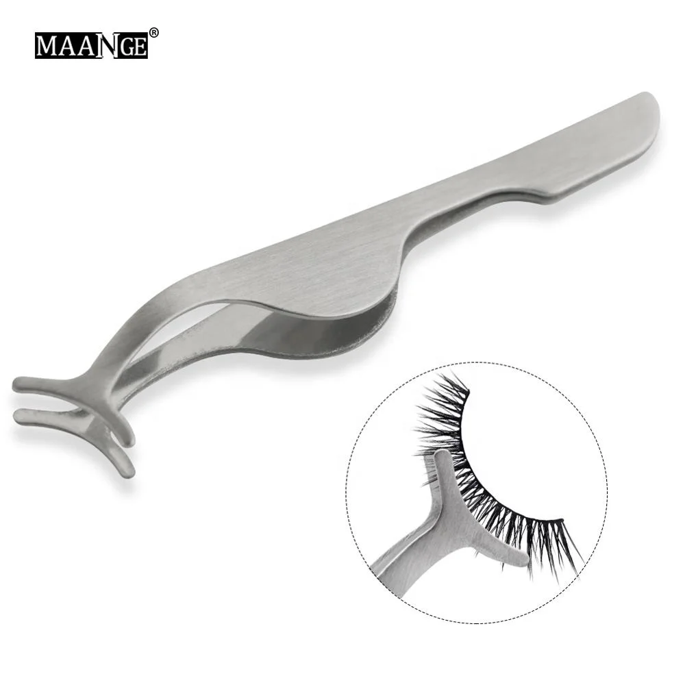 1pcs False Eyelash Tweezers Pro Fake Eye Lash Applicator Eyelash Extension Curler Nipper Clip Clamp Makeup Forceps Tools