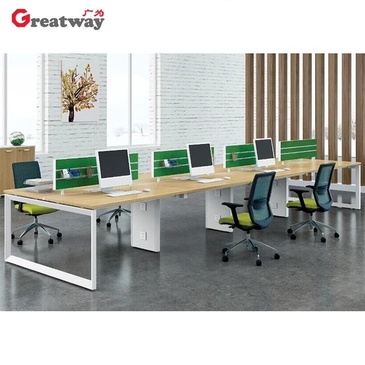 Metal frame laminate desktop double side computer workstation high end modern style office desk