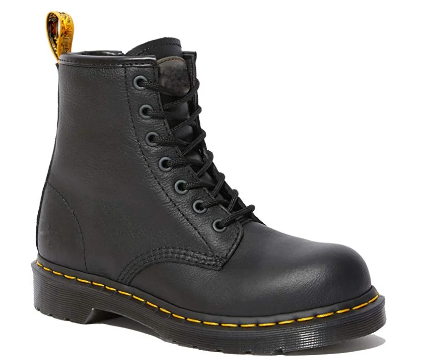 Abrasion-resistant Steel plate steel toe cap genuine leather breathable black safety shoes